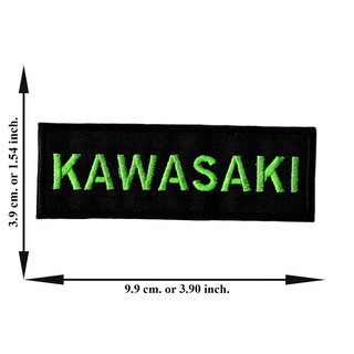 ตัดรีด ตัวรีดติดเสื้อ อาร์มปัก ติดเสื้อปัก ปักเสื้อ DIYลาย KAWASAKI พื้นดำ2