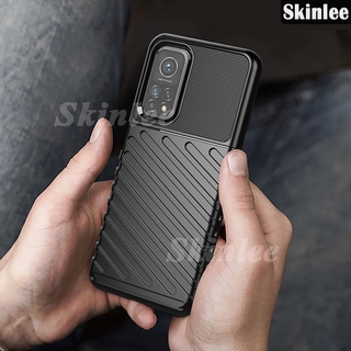 Skinlee for Xiaomi 10T Pro Luxury Bumper Transparent Silicone Shockproof Phone Case Cover Soft Carbon Fiber TPU for Xiaomi Mi 10T Pro Casing