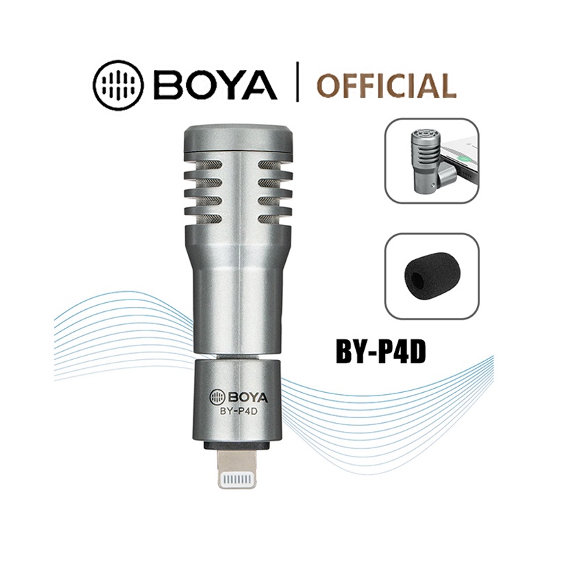 BOYA BY-P4D ไมโครโฟนจิ๋ว Wireless Microphone Lightning ไมค์โครโฟนไร้สาย เหมาะสำหรับ iPhone iPad iPod