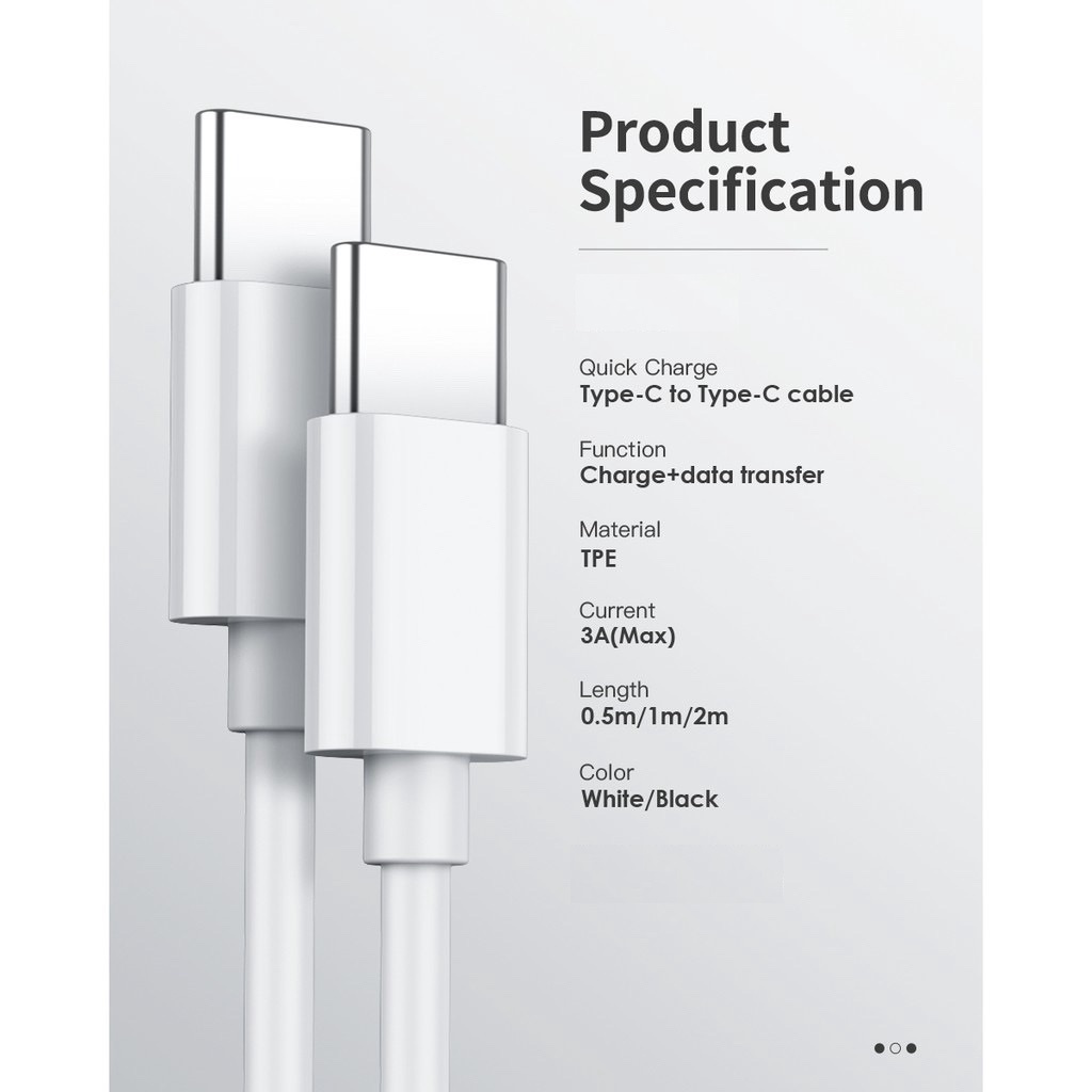 Type C ถึง Type C PD QC 3A-60W สายชาร์จเร็ว Samsung Xiaomi Redmi