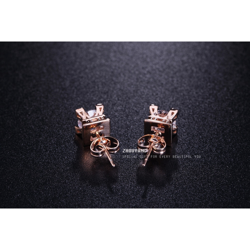 ด้านคุณภาพ ZHOUYANG Elegant คริสตัล Rose Gold สีต่างหูคริสตัลออสเตรีย ZYE448 ZYE449 ราคา ถูกที่สุด ดีลบีเคเค แกลเลอรีภาพที่ 9