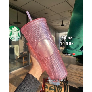 Starbucks Thailand bling pink glitter cold cup 24 Oz