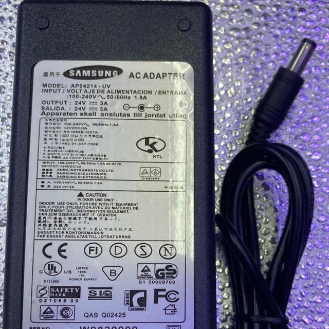 อะแดปเตอร์ 24V. 3A. แจ๊ค5.5x2.1x2.5