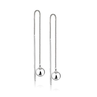 (ลด120.- เก็บโค้ดหน้าร้าน) ต่างหู ต่างหูยาวSterling Silver Ball and Bar Drop Earrings