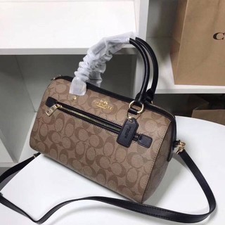 COACH ROWAN SATCHEL BROWN BLACK COLOUR