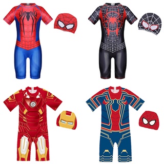 การ์ตูน สไปเดอร์แมน เด็กชุดว่ายน้ำฤดูร้อนคอสเพลย์ ไอรอนแมน ช…