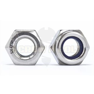 หัวน็อต ตัวเมีย ล็อค ไนลอน สแตนเลส 304 เกลียวมิล หยาบ M4 M5 M6 / Hexagon Nylon Insert Lock Nut SUS304 M4 M5 M6