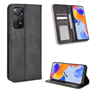 เคส Redmi Note 11 Pro 4G / 5G Global Vintage Flip Cover Magnetic Wallet Case PU Leather Cases Card Holder