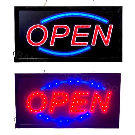 LED Sign OPEN 1ชั้น ป้ายไฟแอลอีดีสำหรับตกแต่ง 220V ป้ายตัวอักษร ป้ายไฟ ป้ายหน้าร้าน ใช้ประดับตกแต่ง