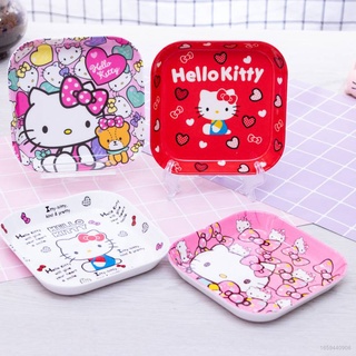 Hobby Hello Kitty Sullivan Frozen melody จานเมลามีน เรซิ่น บนโต๊ะอาหาร จานขนม การ์ตูนน่ารัก สร้างสรรค์ ผลไม้ จานสี่เหลี่ยม