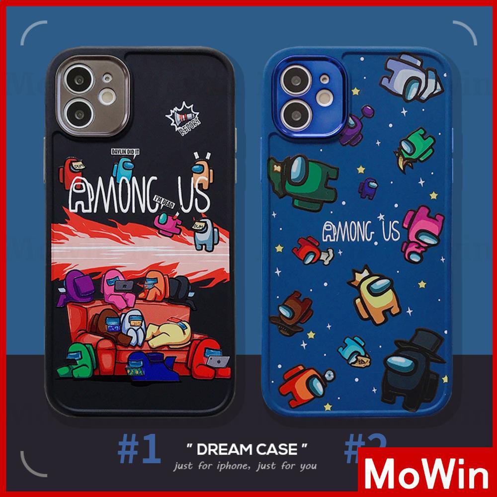 เคสและซองมือถือMowin - เคส iPhone เคสแบบนิ่ม TPU ขอบสี่เหลี่ยมกล้องป้องกันแบบถอดได้กันกระแทกสีน้ำเงิ