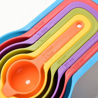 Measuring Cups (1 set) ชุด ถ้วยตวง ช้อนตวง เบเกอรี่ - 6 ชิ้น/1ชุด คละสี (1 ชุด)