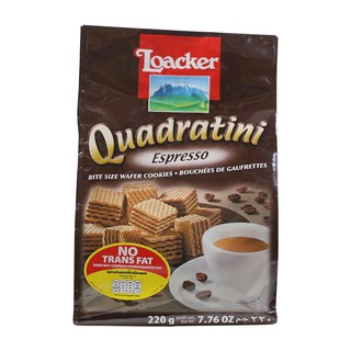 ล็อคเกอร์เวเฟอร์สอดไส้ครีมรสกาแฟเอสเปรสโซ 220กรัม Loacker Wafer Filled with Espresso Coffee Flavored Cream 220g.