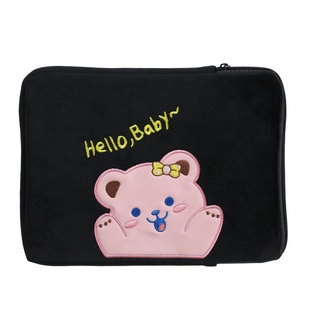 สีดำ Hotwind bnetoy milkjoy กระเป๋าใส่ ipad เคสแล็ปท็อป 11 10.5 10.2 นิ้ว ลายหมี NO.Bonjoaur