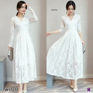 เดรสลูกไม้แขนยาว ใส่ออกงานได้ แบบสวยดูดี งานขายดีมาก ระบุสีในแชท