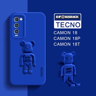 เคสโทรศัพท์มือถือ ซิลิโคนนิ่ม ป้องกันเลนส์กล้อง ลายหมีน่ารัก สําหรับ TECNO CAMON 18 18P 18T 19 Pro