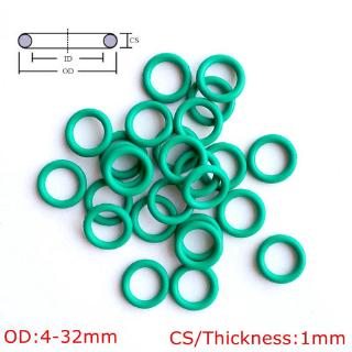 แหวนยาง o - ring น้ํามันปะเก็น cs 1 มม. od 4-24 มม. สีเขียว 10 ชิ้น