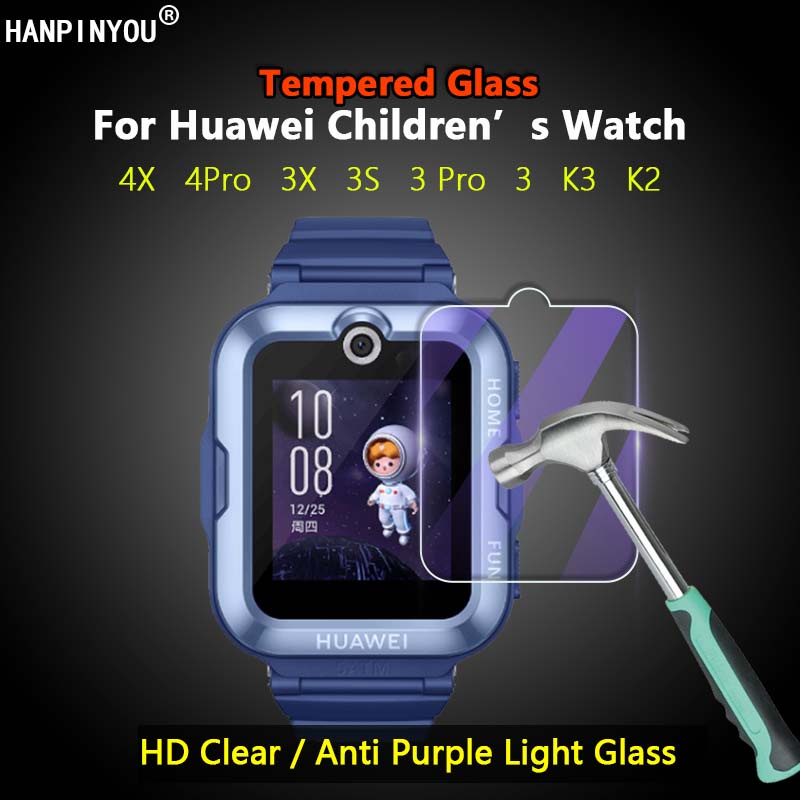ป้องกันหน้าจอสําหรับ Huawei เด็กs นาฬิกา 4X 4 Pro K2 เด็กโทรศัพท์สมาร์ทนาฬิกา Ultra Clear / Anti สีม่วง 2.5D ฟิล์มกระจกนิรภัย