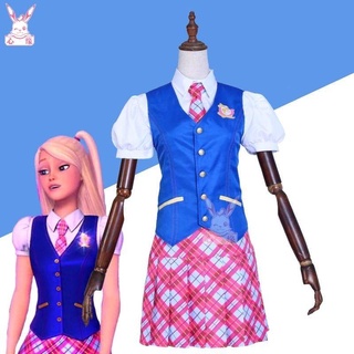 Barbie: Princess Charm School school uniform cosplay costume plus size JK