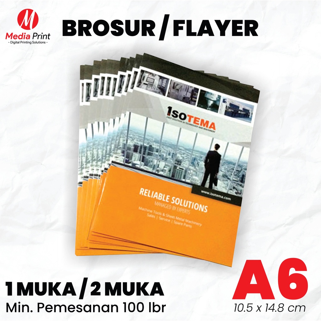 A6 Brochure Printing / Flyer Printing / Leaflet Art Paper 150 กรัม (นาที) สั่ง100แผ่น)