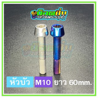 น็อตสแตนเลส หัวบัว ขนาดเกลียว m10 ยาว 60 mm.