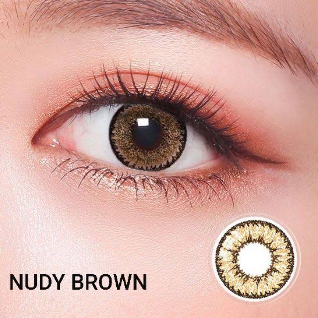 💟 Nudy ( Babydoll , Puffy ) brown gray -00 ถึง -1000 Wink  Sweety plus Pitchylens Pretty Doll Contactlens บิ๊กอาย.
