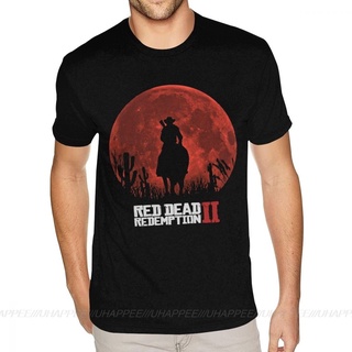 เสื้อยืดแขนสั้น คอกลม ผ้าฝ้าย แบบนิ่ม พิมพ์ลาย Pride Red Dead Redemption 2 Moon Cowboy สําหรับผู้ชาย