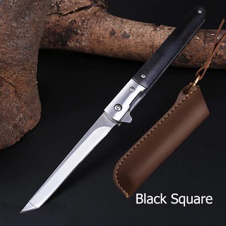 มีดพับ (folding knife) M390 upgraded version ใบเล็กยาว ปลาย Tanto พร้อมซองหนังแท้