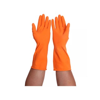 MASTER GLOVE (มาสเตอร์โกลฟ) KRATING ถุงมือยางธรรมชาติ สีส้ม เล็ก