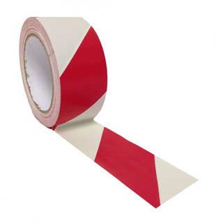 เทปพลาสติกกั้นเขต สีขาว-แดง WARNING TAPE2นิ้วX200เมตร