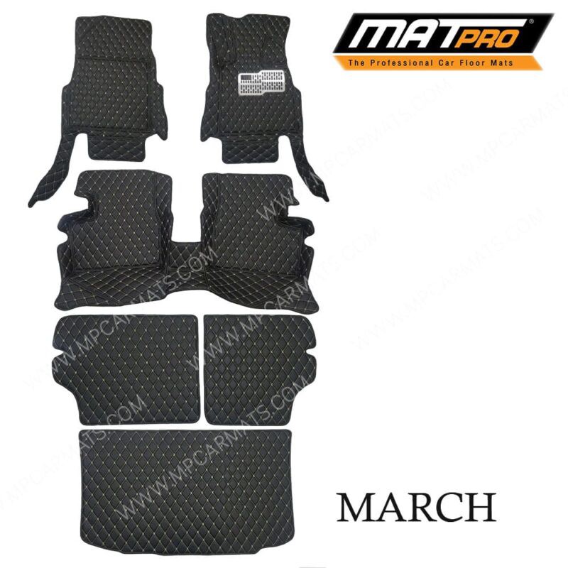 MatPro พรมปูพื้นเข้ารูป 5D 6D Premium Fitted Leather Car Mats สำหรับรถรุ่น NISSAN MARCH ปี 2015 เต็มทั้งคัน