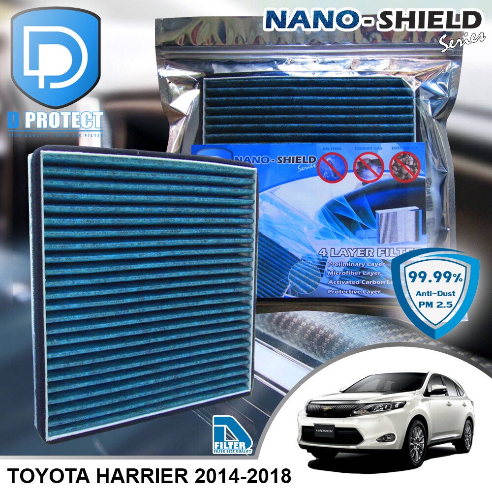 กรองแอร์ Toyota โตโยต้า Harrier 2014-2018 สูตรนาโน (D Protect Filter Nano-Shield Series) By D Filter RB012P-HAIR-NANO