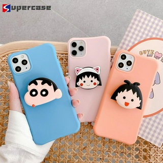 Cover For Samsung Galaxy S20 FE Ultra S10 S9 S8 Plus S7 Edge S6 S10 Lite 2020 A91 M80s Casing Cute Cartoon Shin-chan Cherry Maruko Bracket Soft Phone Case