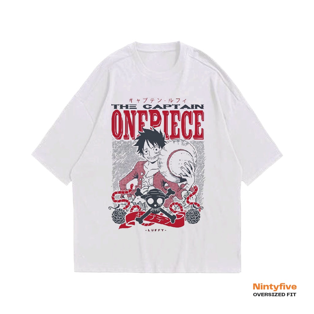 One Piece Tshirt Oversize Kaos Anime Monkey d Luffy Manga Tee