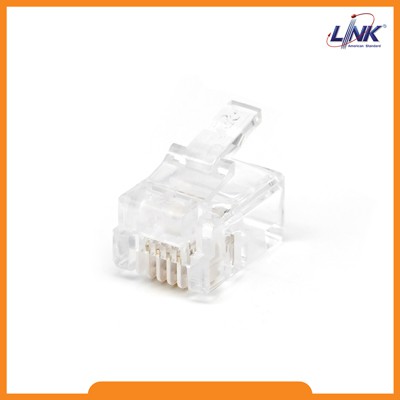 LINK UL-3011 RJ11 Telephone PLUG (ตัวผู้โทรศัพท์ 4 ขา) 1 ถุง 10 ตัว