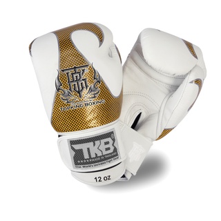 นวมชกมวย TOP KING ลายเอ็มพาวเวอร์ สีขาว-เงิน TOP KING Boxing Gloves Empower White/Gold