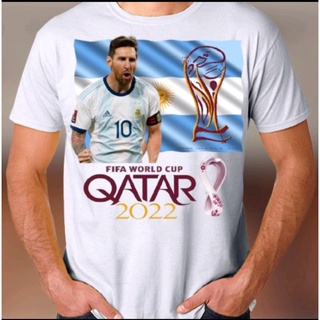 คอลูกเรือเสื้อยืดลําลอง พิมพ์ลาย FIFA WOLRD CUP QATAR 2022 MEISI สําหรับผู้ชายS-5XL