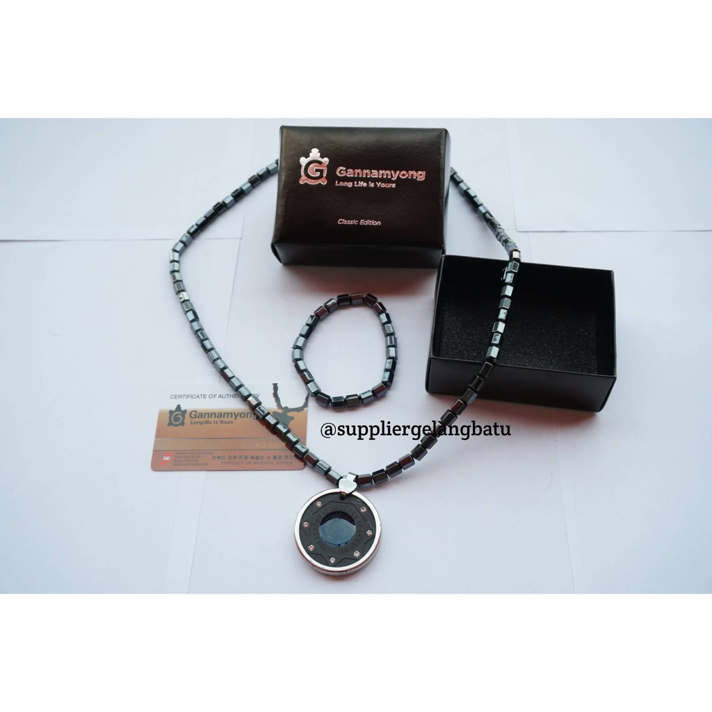 BIOMAGNET BLUE สร้อยคอ quantum bioglass สร้อยข้อมือใบรับรองโบนัส