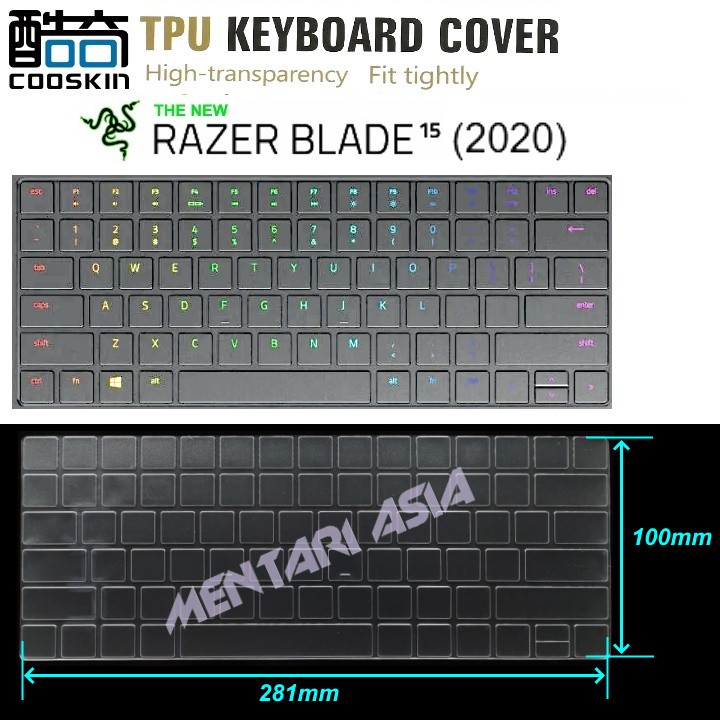 ตัวป้องกันคีย์บอร์ด RAZER Blade 15 2020 - COOSKIN PREMIUM TPU Clear