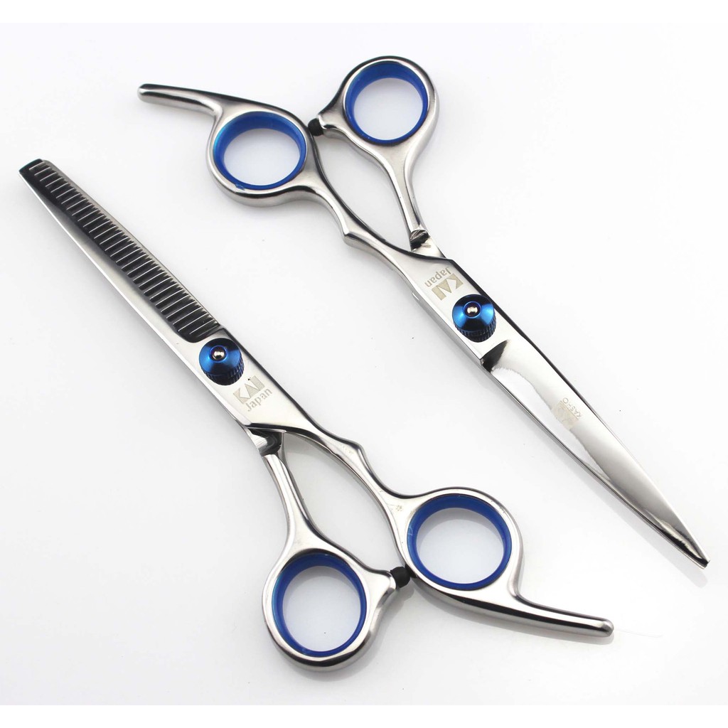 ✅ 6.0kasho scissors professional hair cutting กรรไกรคาวโซ่แท้ ขนาด6.0นิ้ว 1คู่แถมกระเป๋า (J18)