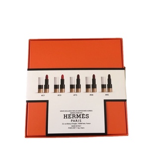 Herme ROUGE Lipstick Lip Gloss Sample 5-piece Set 21-33-75-68-85 ตัวอย่างลิปสติก ชุดเซ็ต 5 ชิ้น