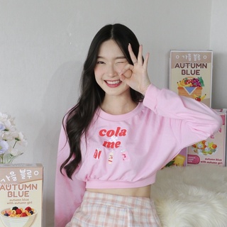 cola&amp;me sweeter sweater - autumnblue เสื้อครอปทรงสเวตเตอร์