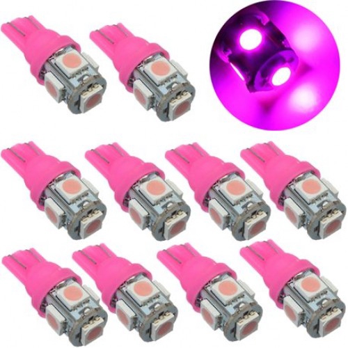 10XT10 หลอดไฟ LED รถยนต์ T10 W5w 5 SMD 5050