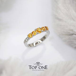 Top1Jewelry แหวนเงินแท้925 พลอย Yellow Sapphire แท้