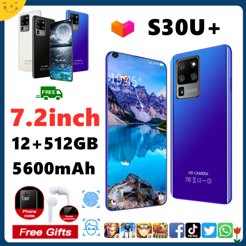 S30U+ โทรศัพท์มือถือ 7.2นิ้วโทรศัพท์มือถือหน้าจอขนาดใหญ่ ความจำมาก RAM12GB  รองรับระบบ4G/5G รองรับทุ