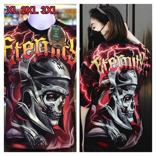 เสื้อยืด ป้าย EMPEROR ETERNITY สกรีนลายดิสชาร์จ เต็มตัว เรืองแสงในที่มืดได้หน้า-หลัง ไซร์ยุโรป (1ตัว)