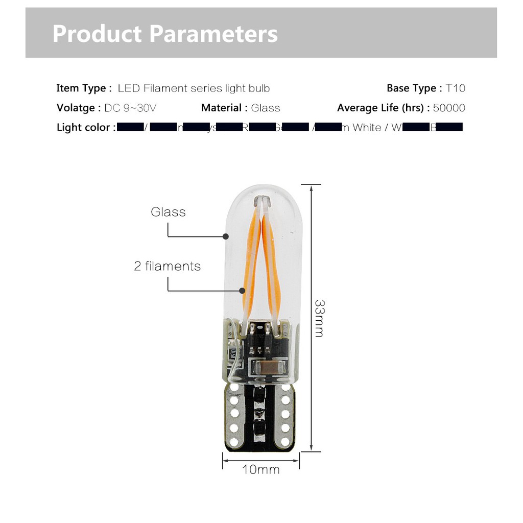 LED T10 FILAMENT TUBE สว่างมาก