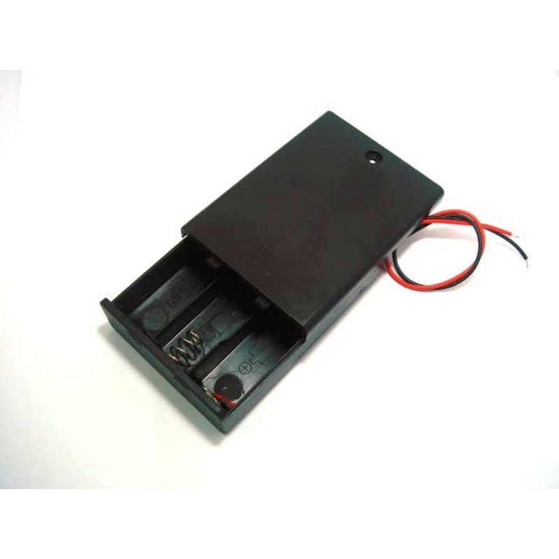 รางถ่าน AA 3 ก้อน 4.5 V. มีฝาปิด พร้อมสวิตซ์ ปิด/เปิด