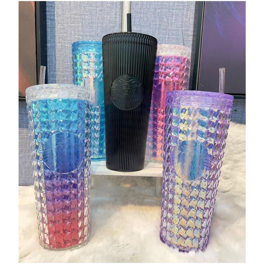 Starbucks Tumbler with Straw Stainless Steel Cold Cup Starbucks Studded Tumbler Diamond Tumbler 710m