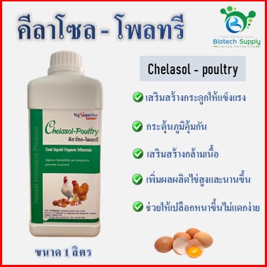 Chelasol - poultry คีลาโซล - โพลทรี ขนาด 1ลิตร ( EXP:15/6/2025)